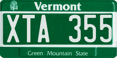 VT license plate XTA355