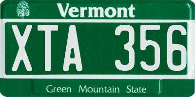 VT license plate XTA356