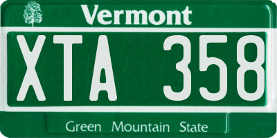 VT license plate XTA358