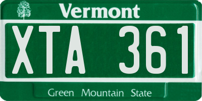 VT license plate XTA361