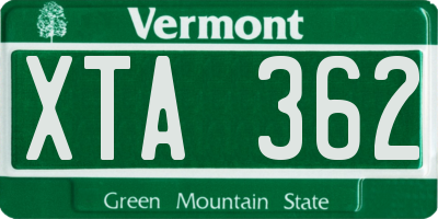 VT license plate XTA362