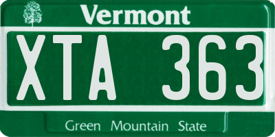VT license plate XTA363