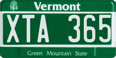 VT license plate XTA365