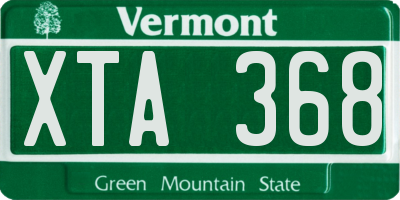 VT license plate XTA368
