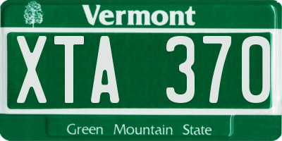 VT license plate XTA370
