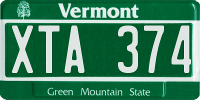 VT license plate XTA374