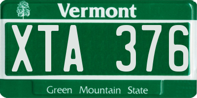 VT license plate XTA376