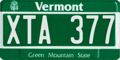 VT license plate XTA377