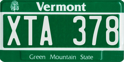 VT license plate XTA378