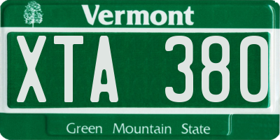 VT license plate XTA380
