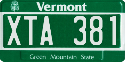 VT license plate XTA381