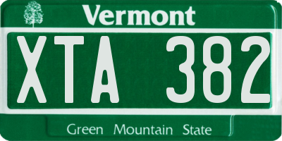 VT license plate XTA382