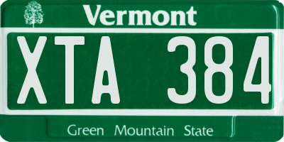 VT license plate XTA384