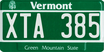 VT license plate XTA385