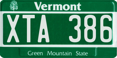 VT license plate XTA386