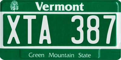 VT license plate XTA387