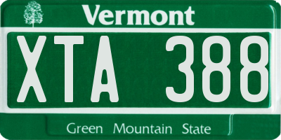 VT license plate XTA388