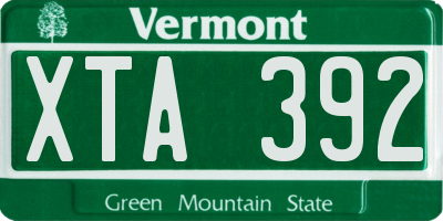 VT license plate XTA392