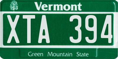 VT license plate XTA394