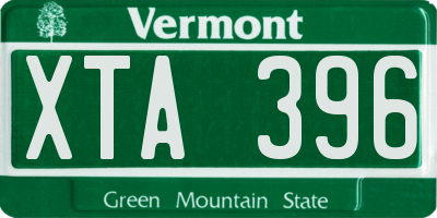 VT license plate XTA396