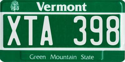 VT license plate XTA398
