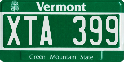 VT license plate XTA399