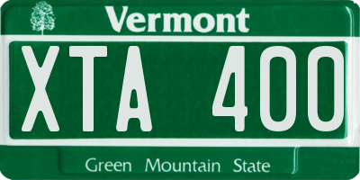 VT license plate XTA400