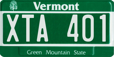 VT license plate XTA401