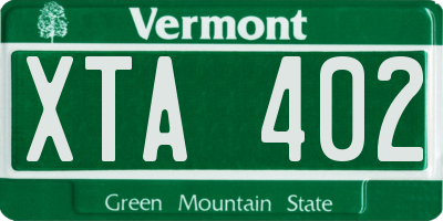 VT license plate XTA402