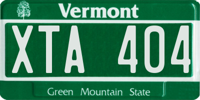 VT license plate XTA404
