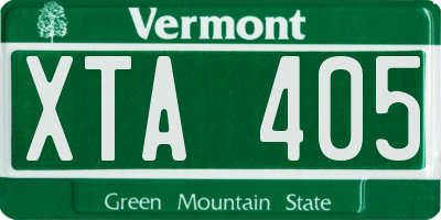 VT license plate XTA405