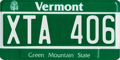 VT license plate XTA406