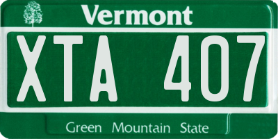 VT license plate XTA407