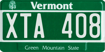 VT license plate XTA408