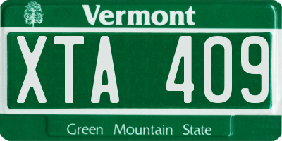 VT license plate XTA409