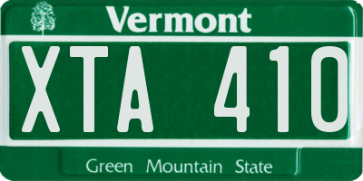VT license plate XTA410