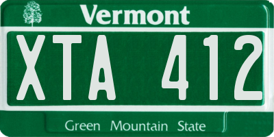 VT license plate XTA412