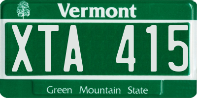 VT license plate XTA415