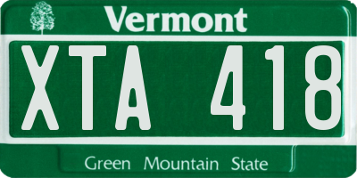 VT license plate XTA418