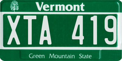 VT license plate XTA419