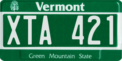 VT license plate XTA421