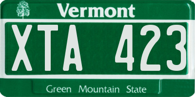 VT license plate XTA423