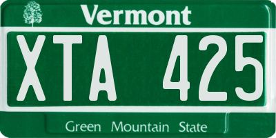 VT license plate XTA425