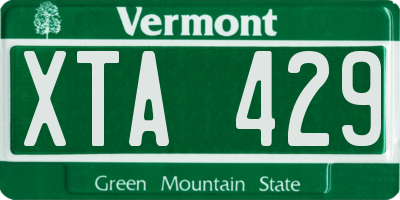 VT license plate XTA429