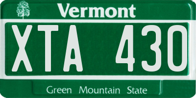 VT license plate XTA430