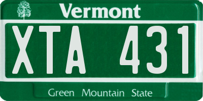 VT license plate XTA431