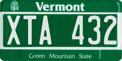 VT license plate XTA432