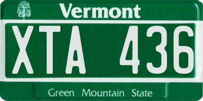 VT license plate XTA436