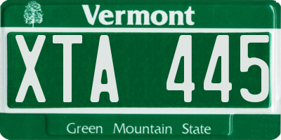 VT license plate XTA445