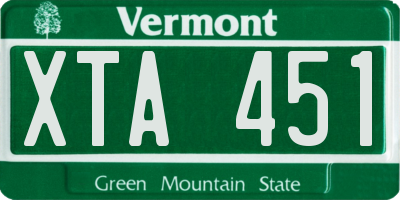 VT license plate XTA451